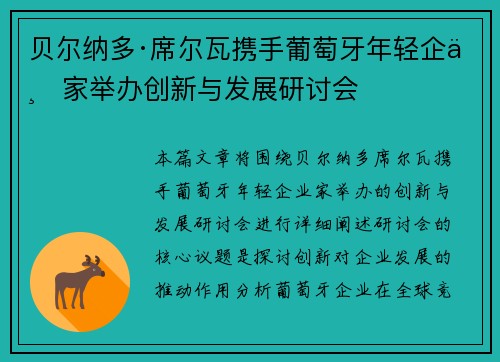 贝尔纳多·席尔瓦携手葡萄牙年轻企业家举办创新与发展研讨会 贝尔纳多·席尔瓦携手葡萄牙年轻企业家举办创新与发展研讨会